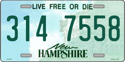 NH license plate 3147558