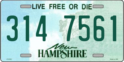 NH license plate 3147561