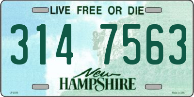 NH license plate 3147563