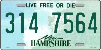 NH license plate 3147564