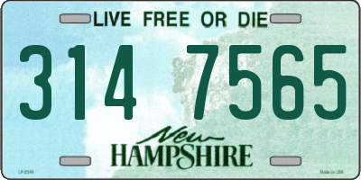 NH license plate 3147565