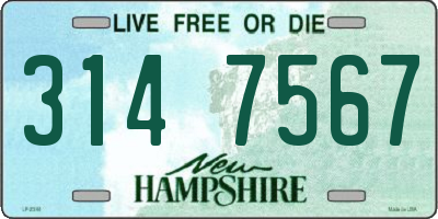 NH license plate 3147567