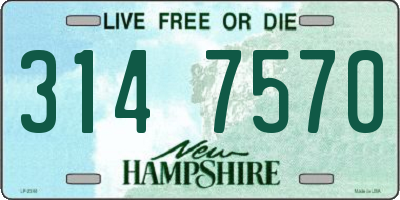 NH license plate 3147570