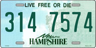 NH license plate 3147574