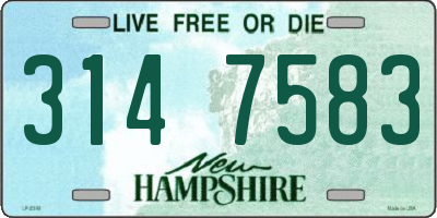 NH license plate 3147583