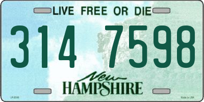 NH license plate 3147598
