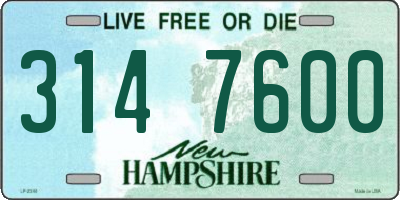 NH license plate 3147600