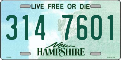 NH license plate 3147601