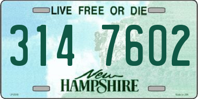 NH license plate 3147602