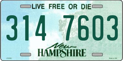NH license plate 3147603