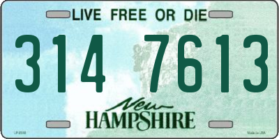 NH license plate 3147613