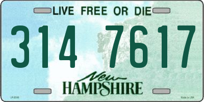 NH license plate 3147617