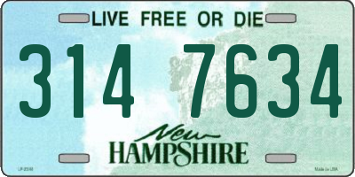 NH license plate 3147634