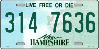 NH license plate 3147636