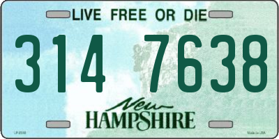 NH license plate 3147638