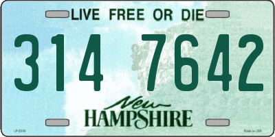 NH license plate 3147642