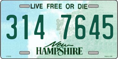 NH license plate 3147645