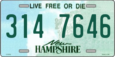 NH license plate 3147646