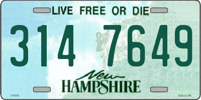 NH license plate 3147649