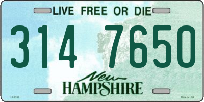 NH license plate 3147650