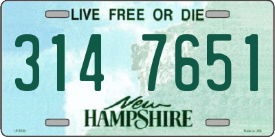NH license plate 3147651