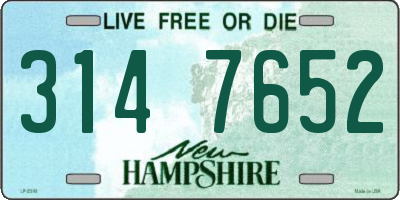 NH license plate 3147652