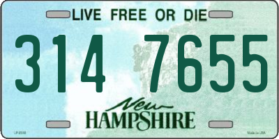 NH license plate 3147655