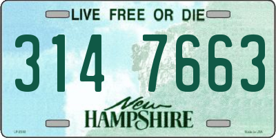 NH license plate 3147663