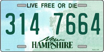 NH license plate 3147664