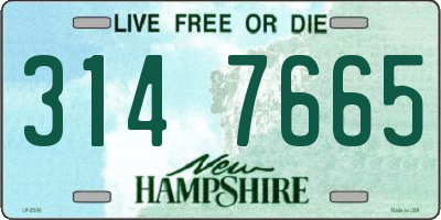 NH license plate 3147665
