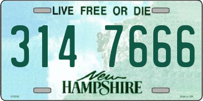 NH license plate 3147666