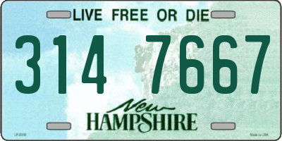 NH license plate 3147667