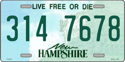 NH license plate 3147678