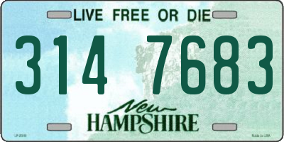 NH license plate 3147683