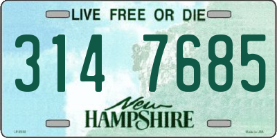 NH license plate 3147685