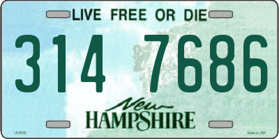 NH license plate 3147686