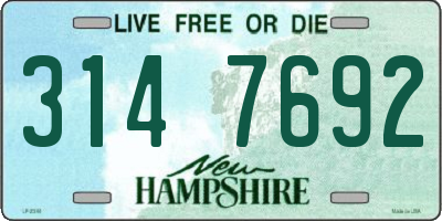 NH license plate 3147692