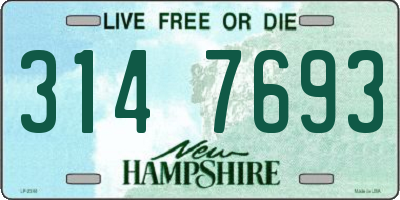 NH license plate 3147693