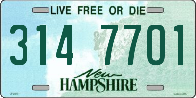NH license plate 3147701