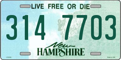NH license plate 3147703