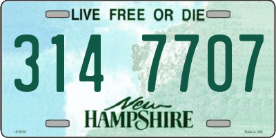 NH license plate 3147707