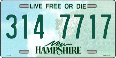 NH license plate 3147717