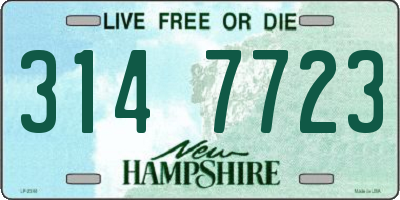 NH license plate 3147723