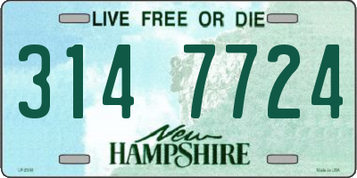 NH license plate 3147724