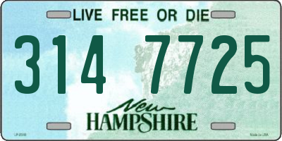 NH license plate 3147725