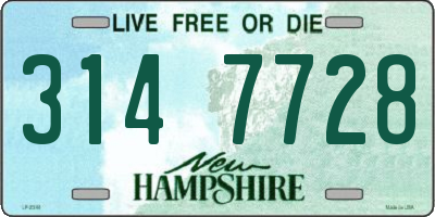 NH license plate 3147728