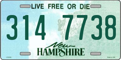 NH license plate 3147738
