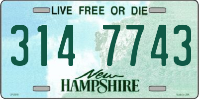NH license plate 3147743