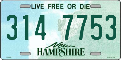 NH license plate 3147753