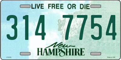 NH license plate 3147754